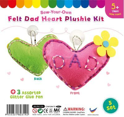 Felt Dad Heart Shape Plushie - Pack of 5