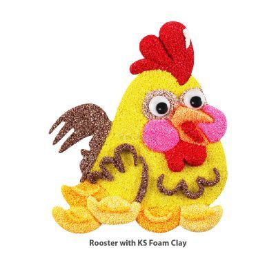 Rooster Colouring Board with KS Foam Clay