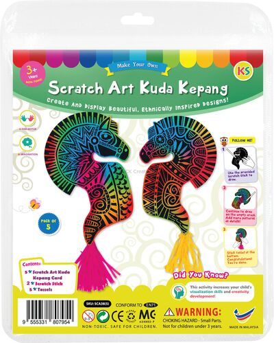 Scratch Art Kuda Kepang Kit - Back Packaging