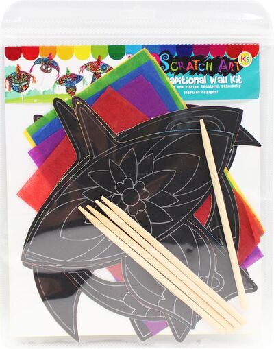 Scratch Art Traditional Wau Hand Stick Kit - 5 Designs - Packaging Back