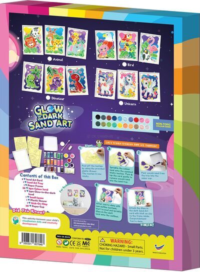 Glow-in-the-Dark Sand Art Set - Back Packaging