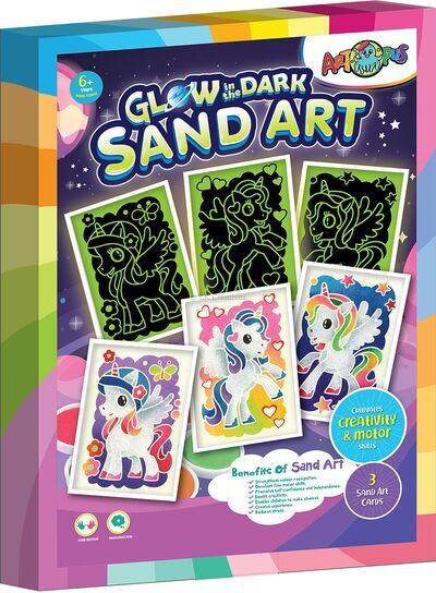 Glow-in-the-Dark Sand Art Set - Unicorns