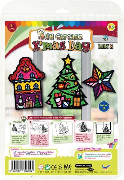 Suncatcher Christmas Day Paper Kit - Part 2 - Christmas Shop, Christmas Tree, Christmas Star