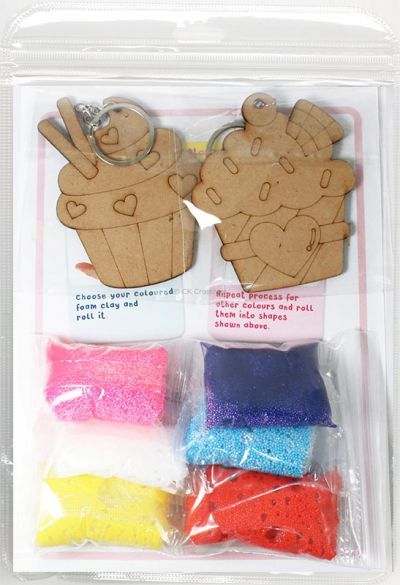 Foam Clay 2-in-1 Cupcake Keychain Kit - Packaging Back