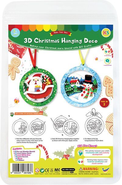 3D Christmas Hanging Deco Kit - Santa and Snowman