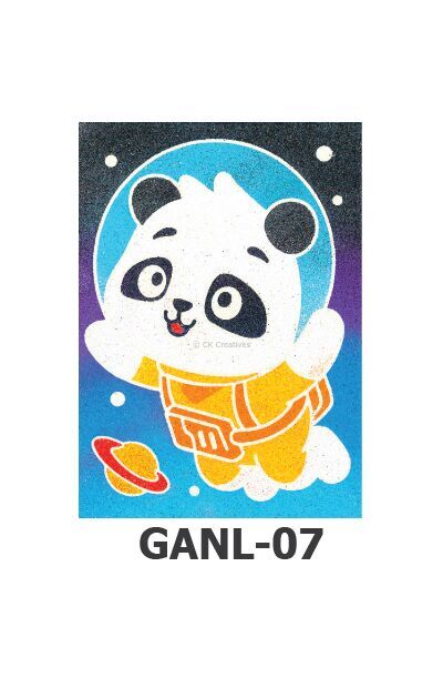 Glow-in-the-Dark Sand Art Kit - Animal Series - Panda Astronaut