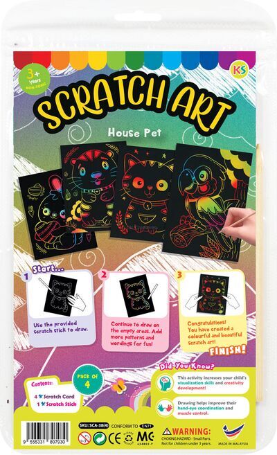 Scratch Art House Pet - Parrot, Cat, Hamster, Rabbit