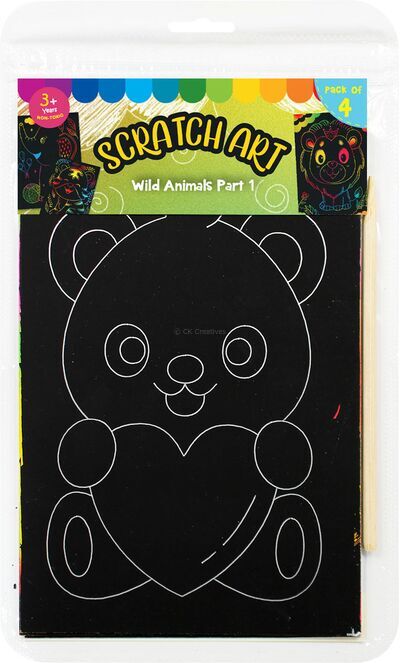 Scratch Art Wild Animals Kit Part 1 - Pack of 4