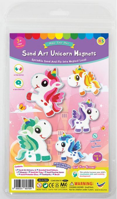 5-in-1 Unicorn Sand Art Magnet Kit - Packaging Front