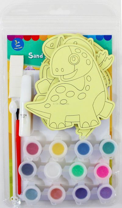 5-in-1 Sand Art Dino Board Kit - Packaging Back