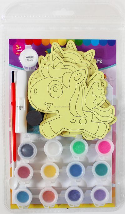 5-in-1 Unicorn Sand Art Magnet Kit - Packaging Back